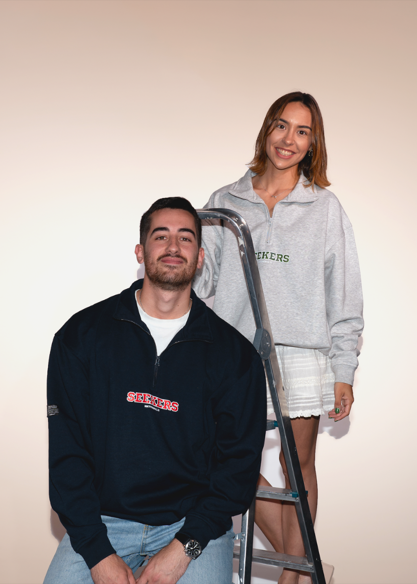 Halfzip "Seekers" Marbled Grey