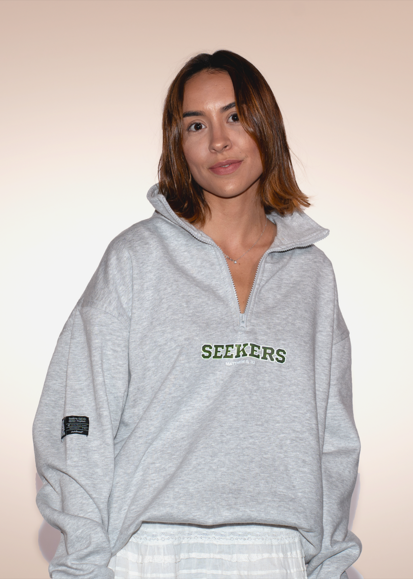 Halfzip "Seekers" Marbled Grey