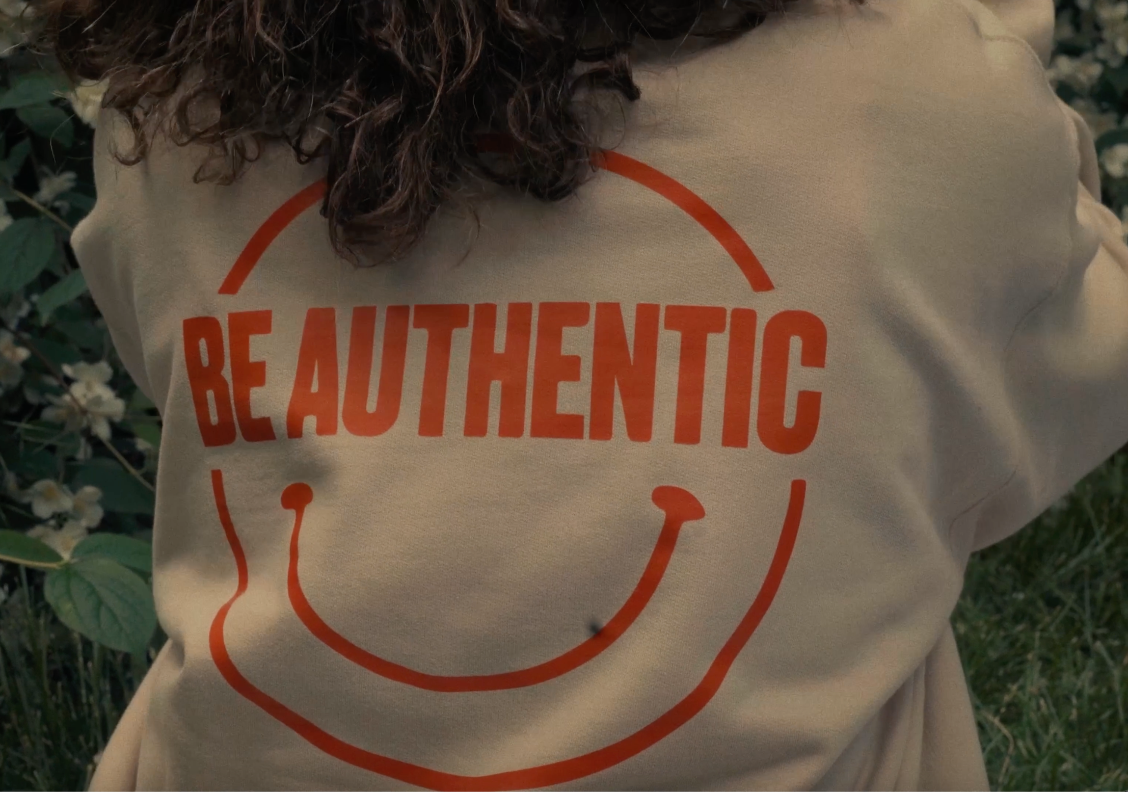 Sudadera "Smile" Beige