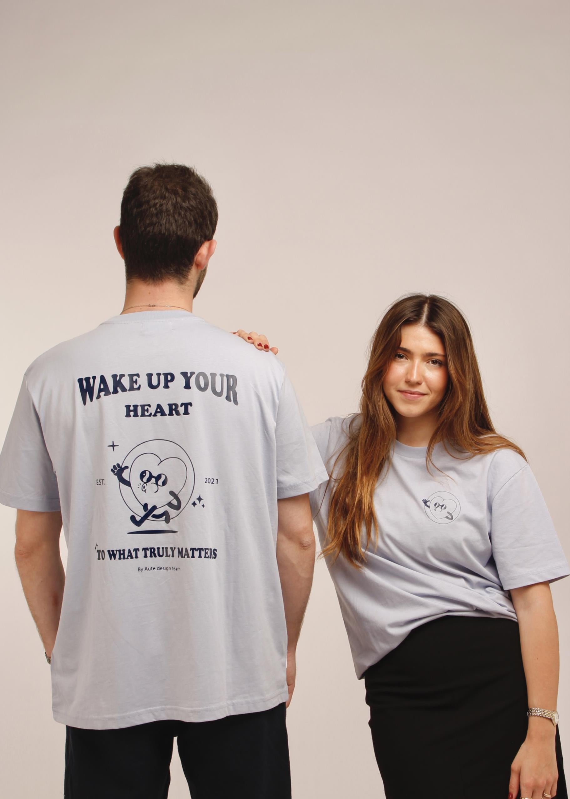 Camiseta "Wake up your heart" Serene Blue