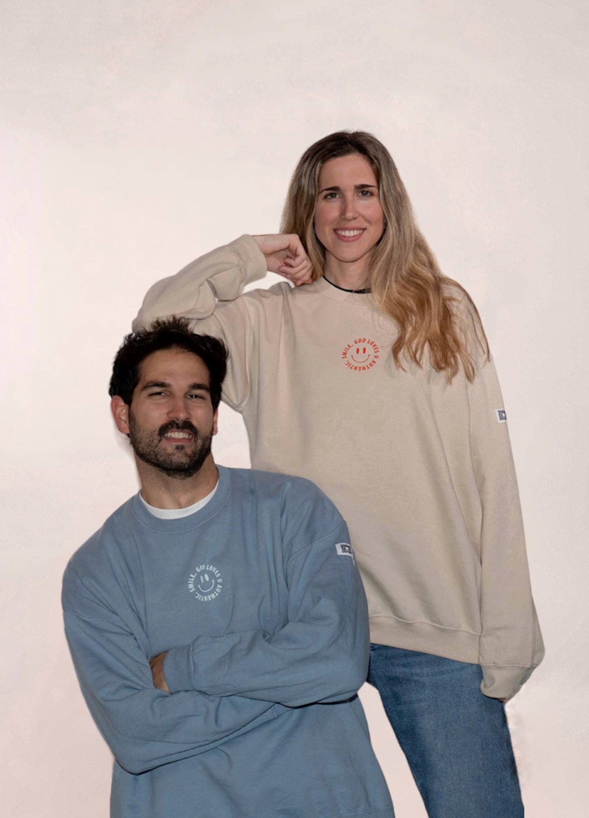 Sudadera "Smile" Beige