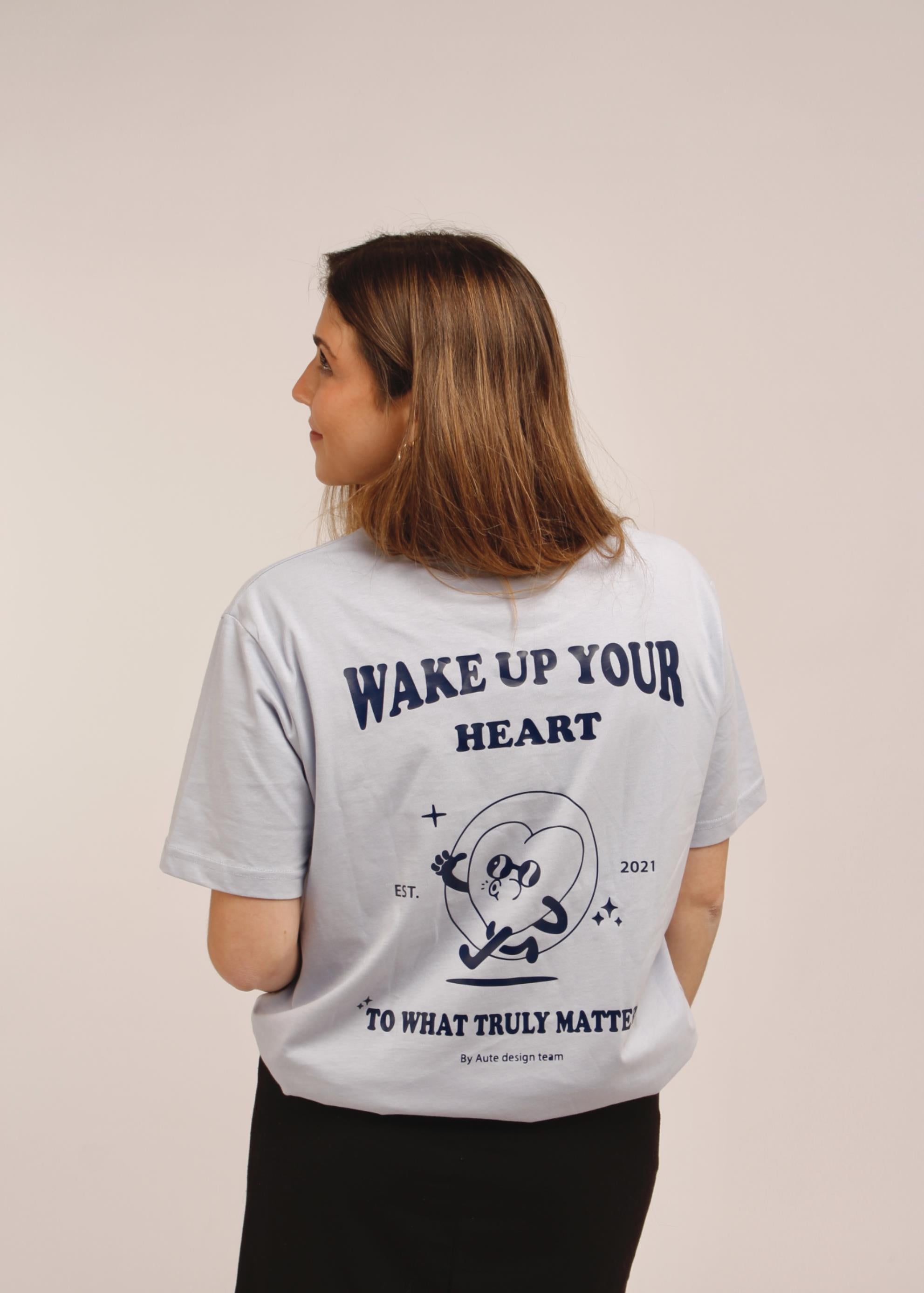 Camiseta "Wake up your heart" Serene Blue