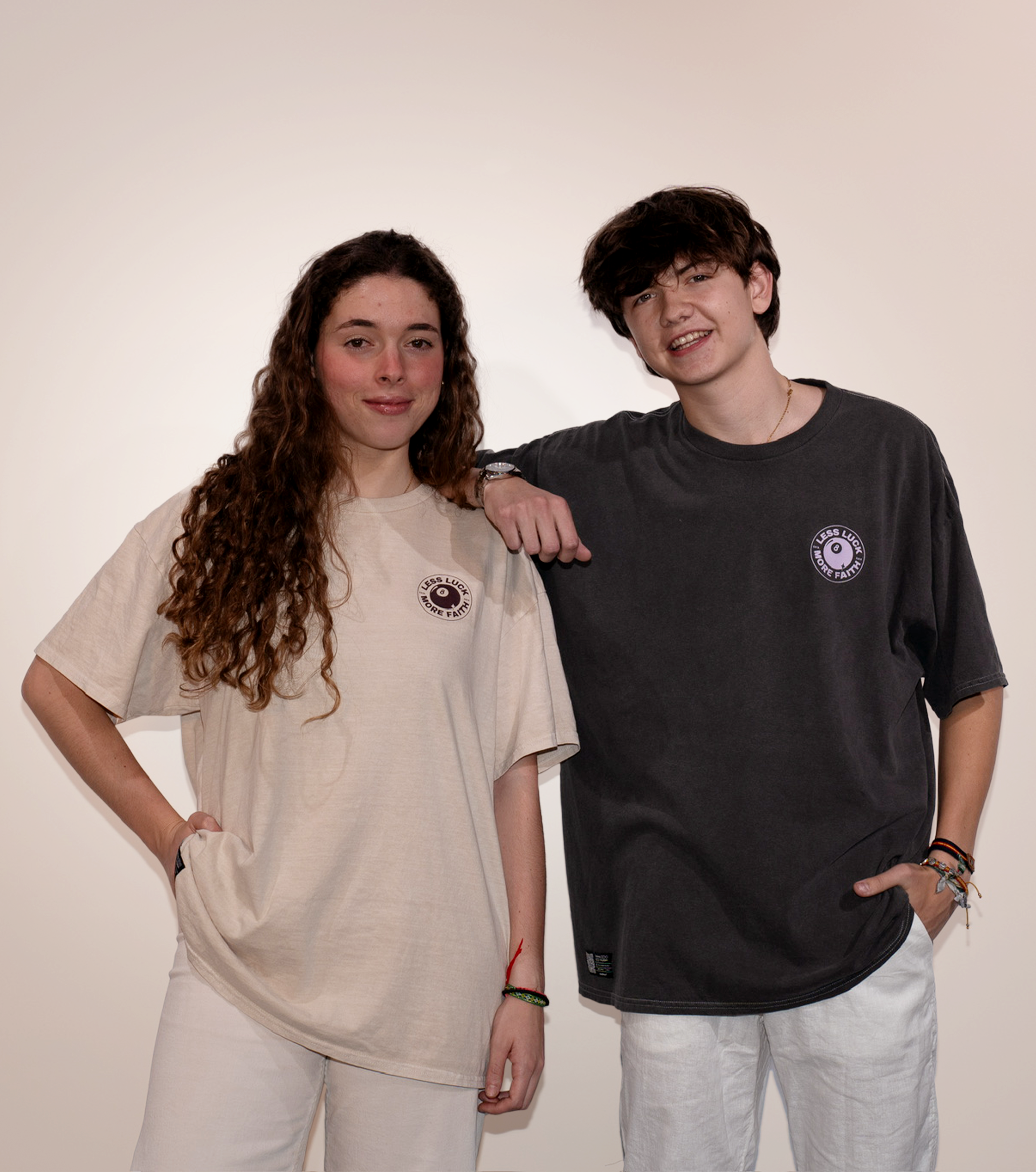 Camiseta "Luck" Beige