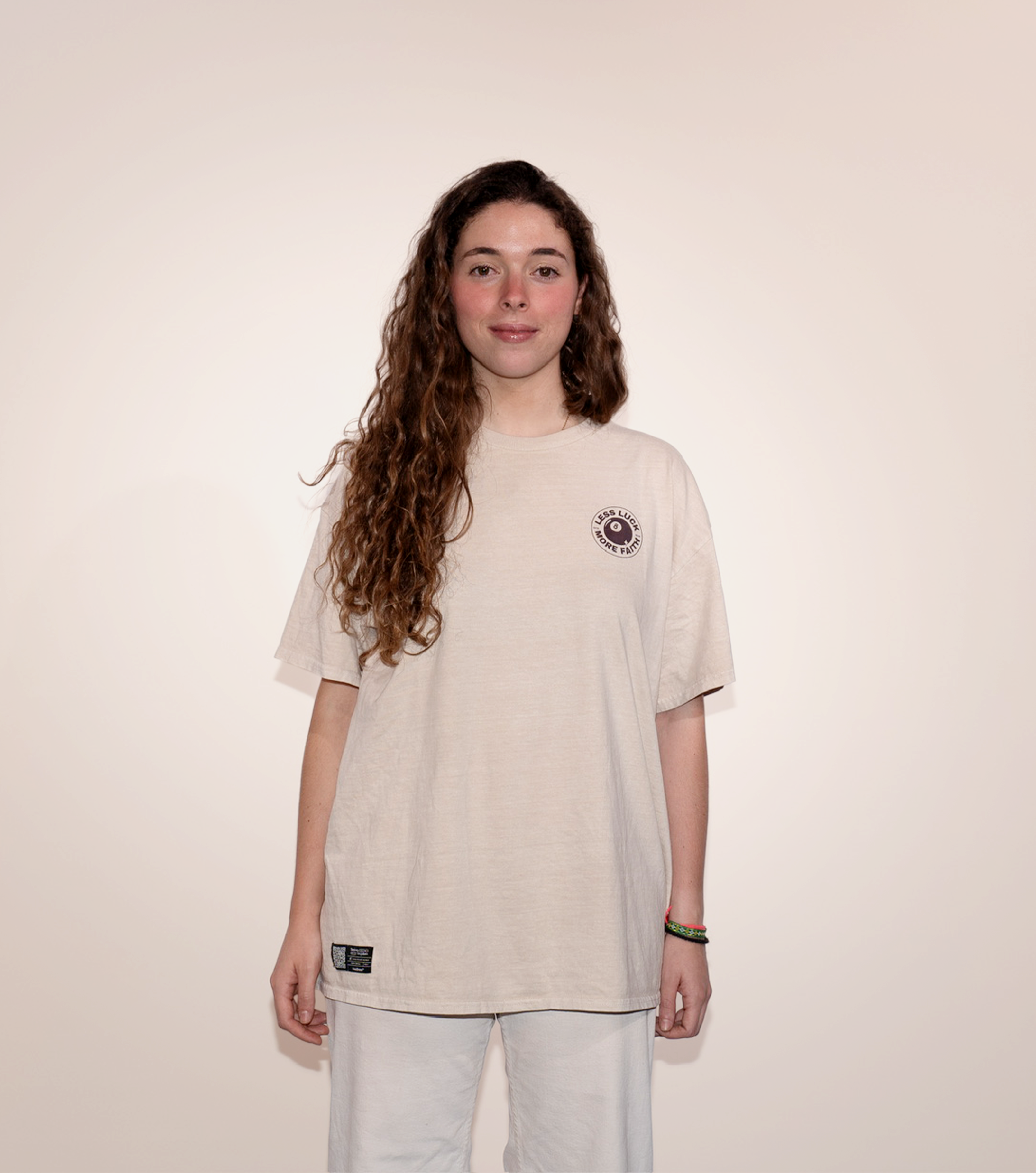 Camiseta "Luck" Beige