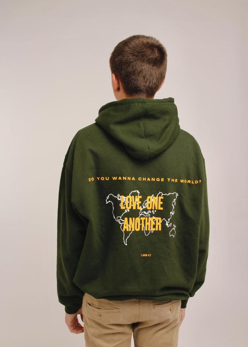 Sudadera "Love one another" Forest Green