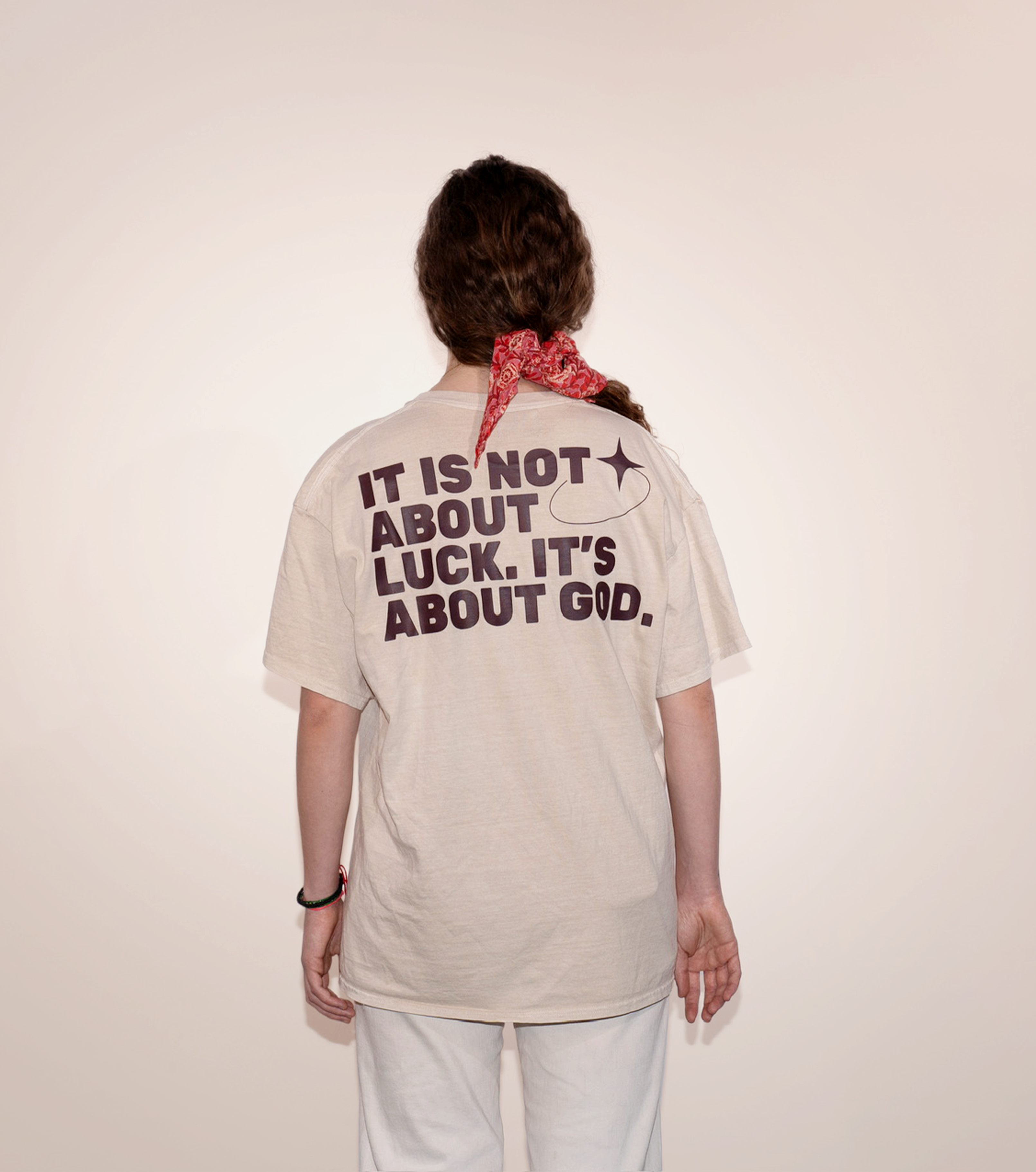 Camiseta "Luck" Beige